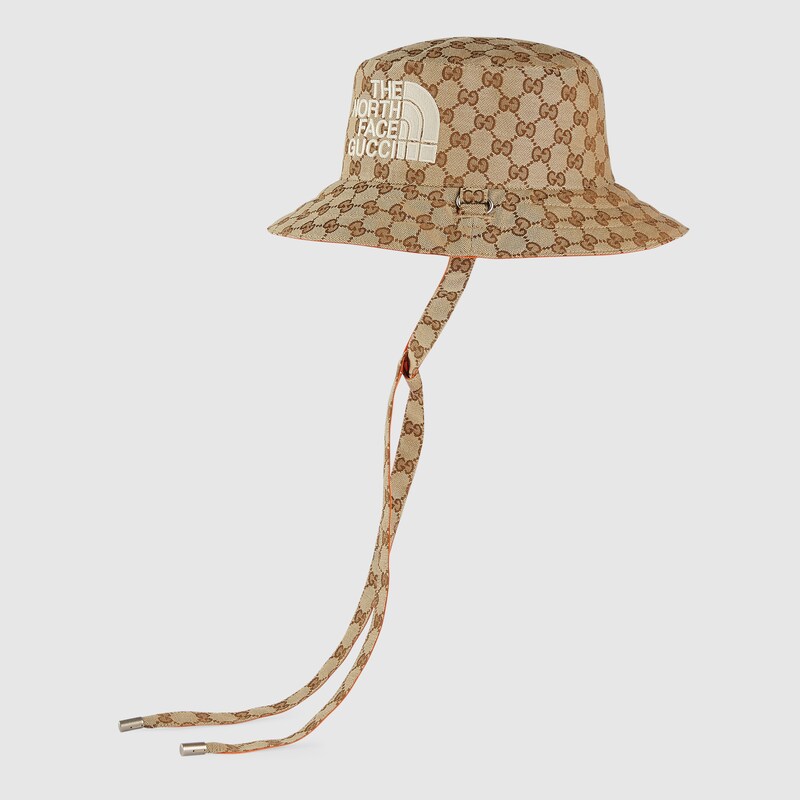 Cappello in tela GG The North Face x Gucci in beige ed ebano | GUCCI® Italia