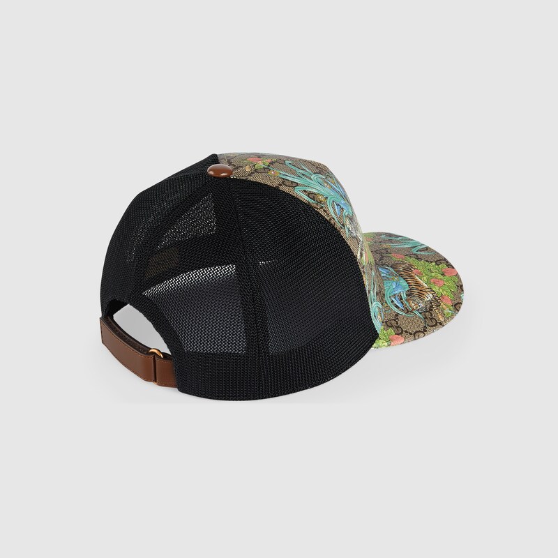 Gucci Tiger cappellino da baseball in beige e marrone | GUCCI® Italia