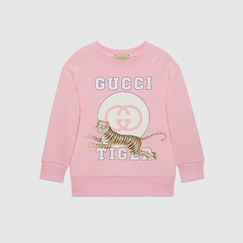 Gucci Tiger sudadera infantil GG en rosa | GUCCI® ES