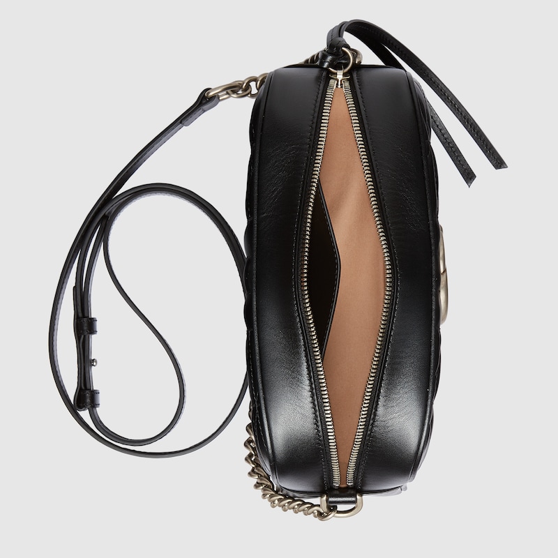 〔GGマーモント〕スモール ショルダーバッグブラック レザー - Gucci