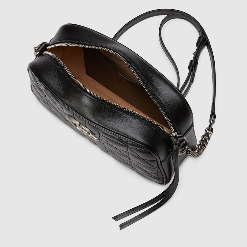 〔GGマーモント〕スモール ショルダーバッグブラック レザー - Gucci
