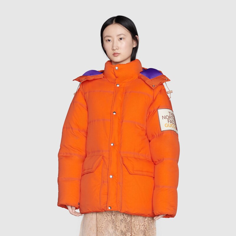 The North Face X Gucci Padded Jacket In Orange Gucci Us