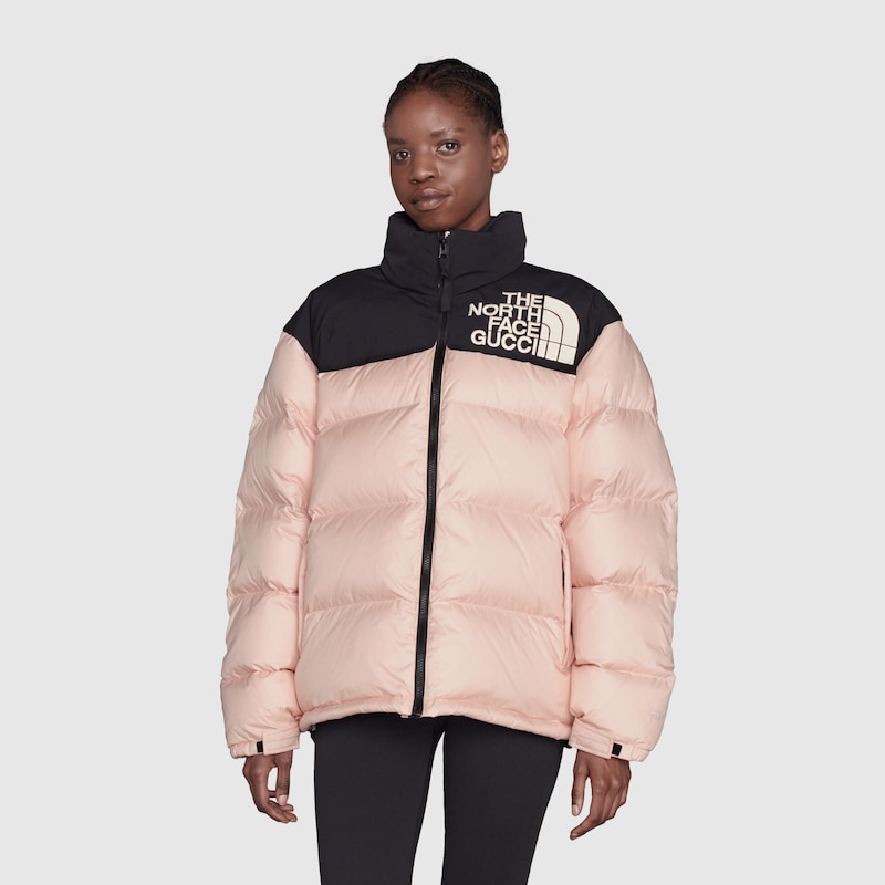 The North Face x Gucci padded jacket in light pink and black | GUCCI® US