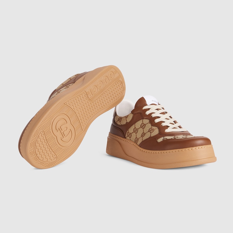 brown leather gucci sneakers