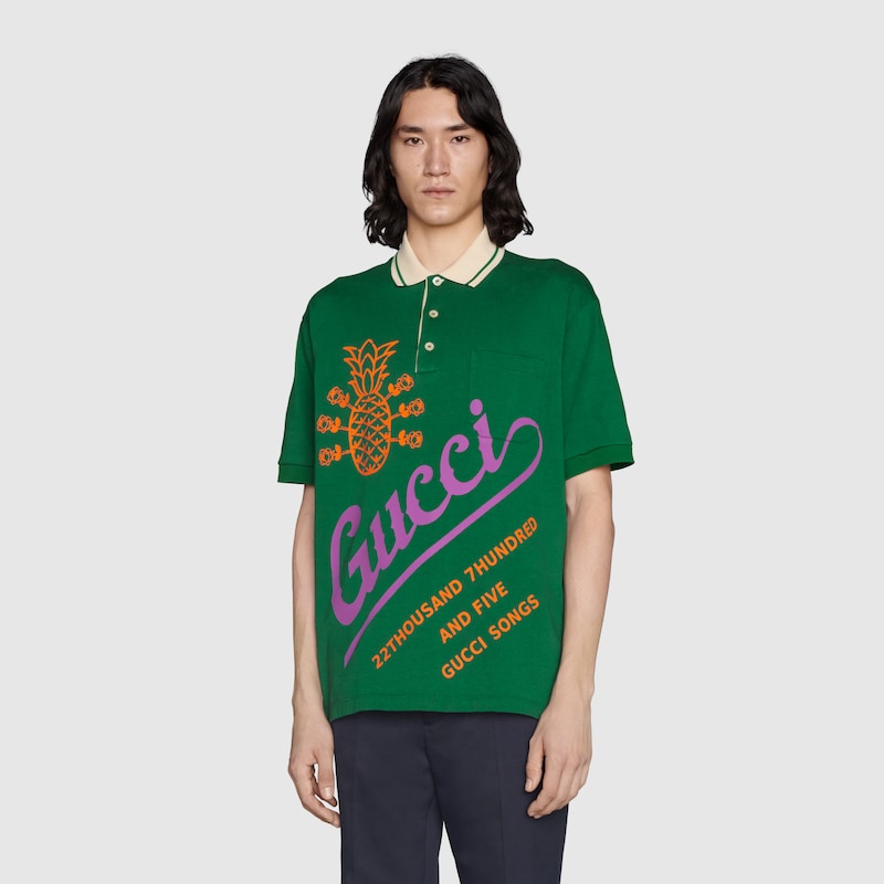 Polo de algodón Gucci Pineapple en 