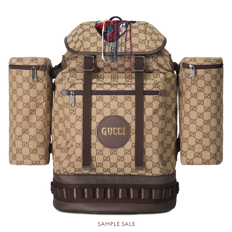 Zaino in tessuto GG misura grande in tessuto GG cammello ed ebano | GUCCI®  Italia