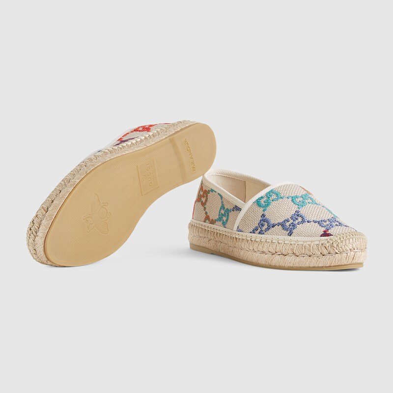 Women's GG espadrille in multicolor linen canvas | GUCCI® NL