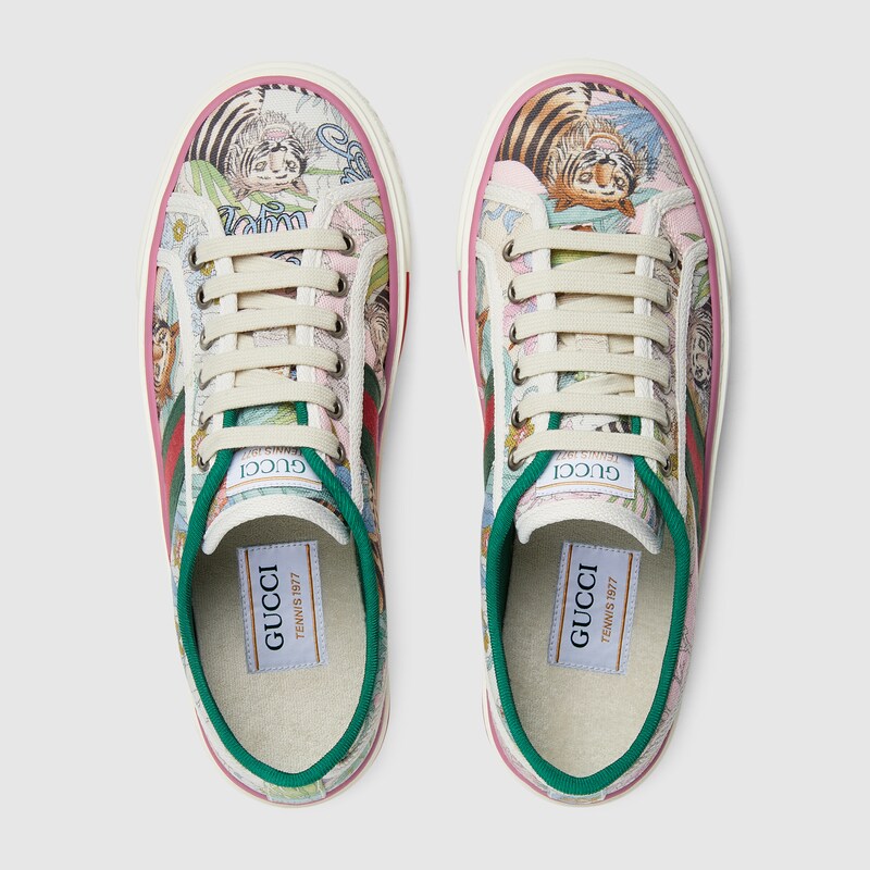 Sneaker Gucci Tiger Tennis 1977 donna in pelle rosa | GUCCI® Italia