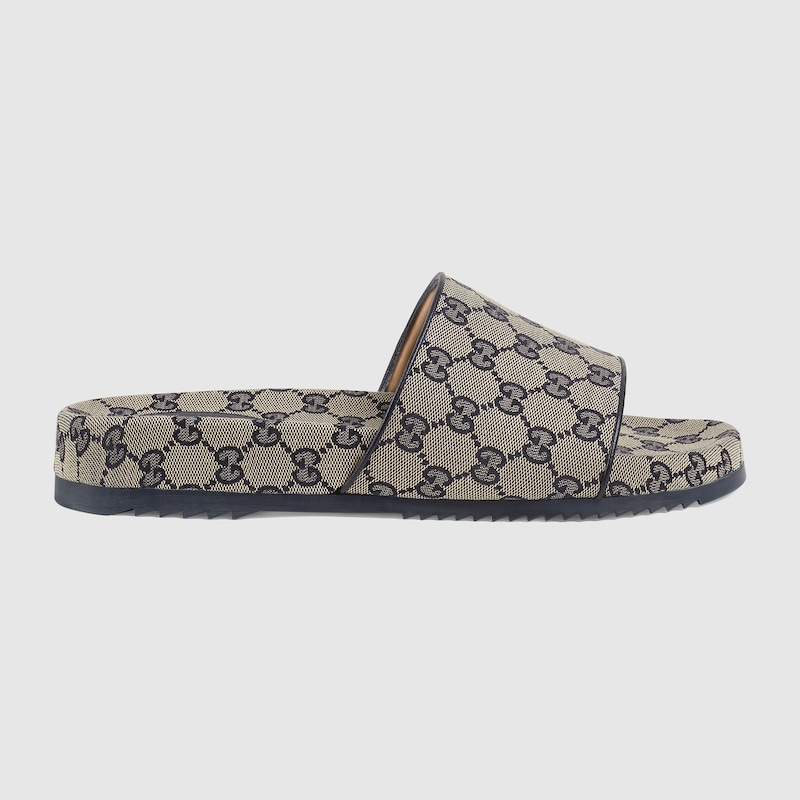 Gucci canvas slide sandals online