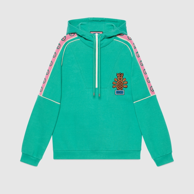 Sudadera de punto de algodón Gucci Pineapple en verde | GUCCI® ES