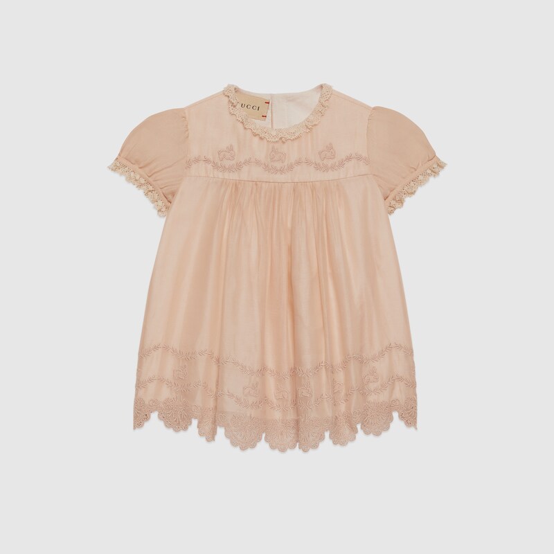 Baby cotton dress with embroidery in 