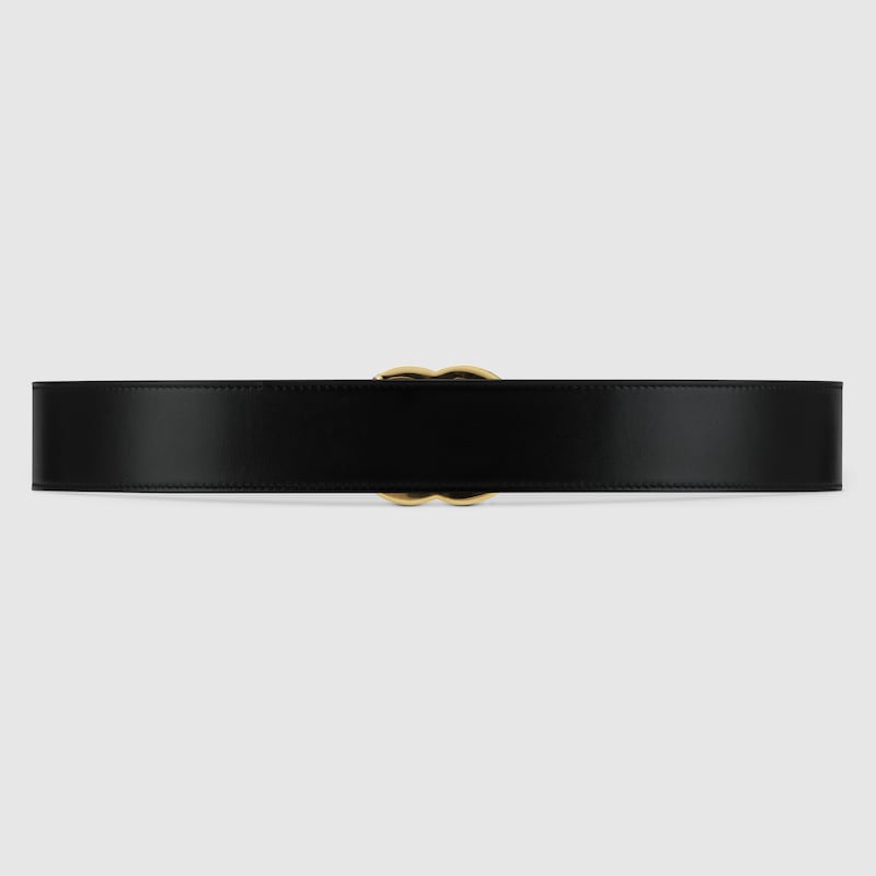 GG Marmont leather belt with shiny 