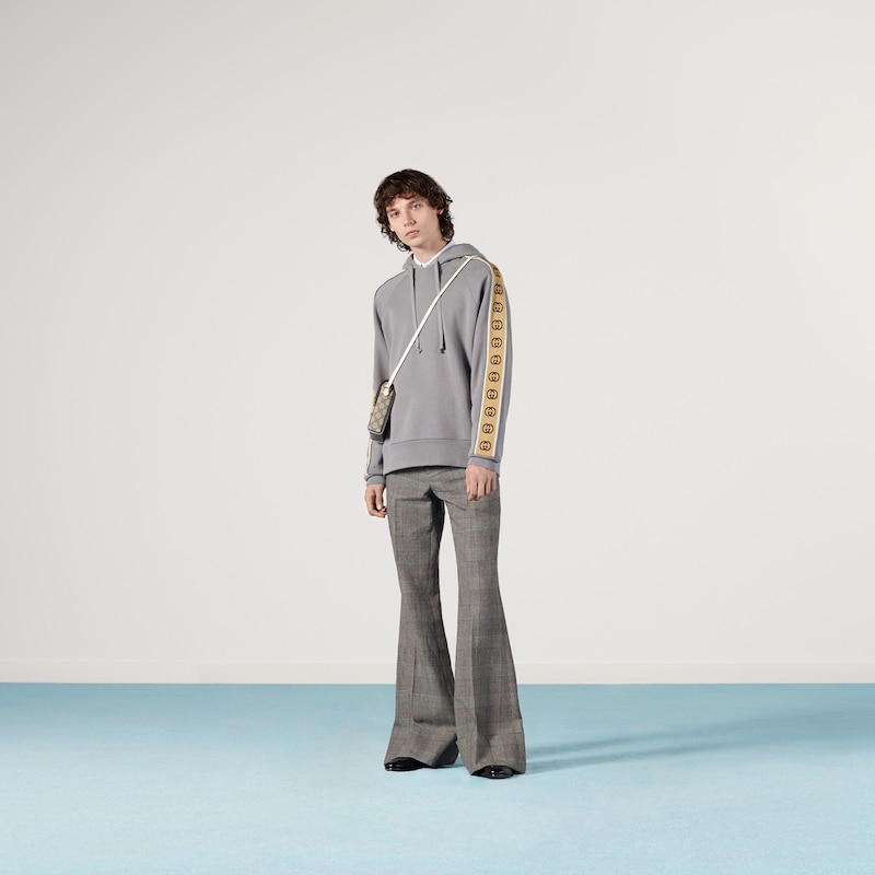 Cotton jersey hooded sweatshirt gucci Clearance