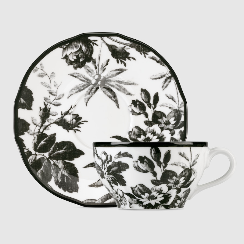 Gucci Herbarium Teacup And Saucer, Set Of Two