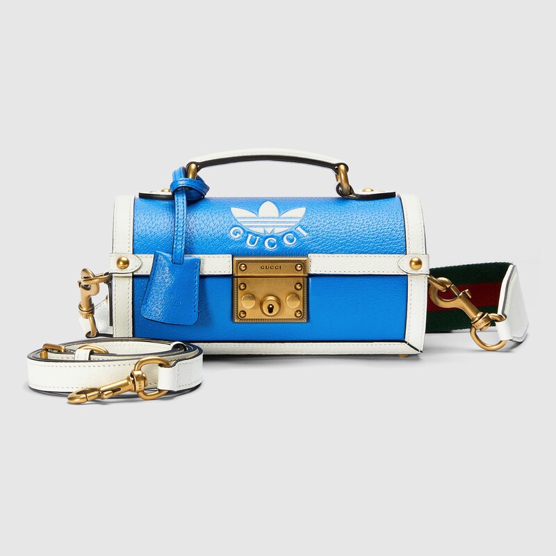 adidas x Gucci golf ball case in blue leather GUCCI® UK