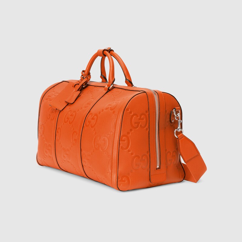 Jumbo GG small duffle bag in orange leather GUCCI® UK