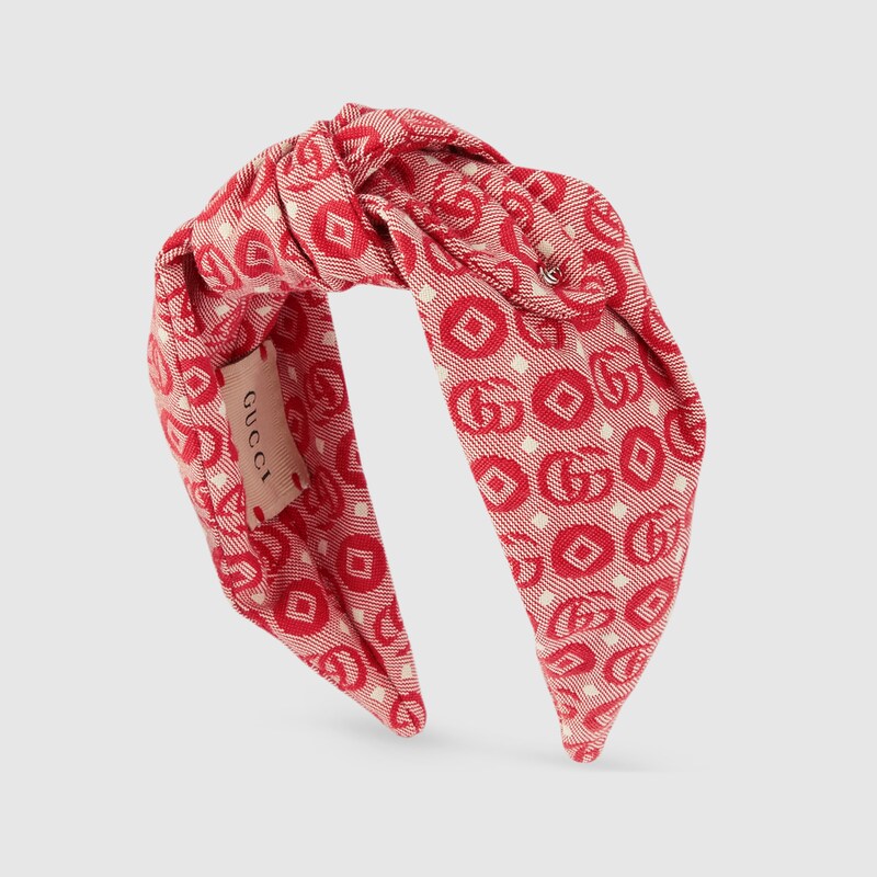 Children's Double G cotton headband in red GUCCI® SG