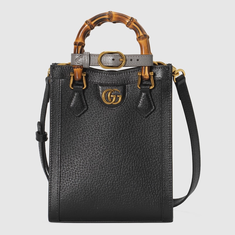 〔グッチ ダイアナ〕ミニ トートバッグブラック レザー GUCCI公式