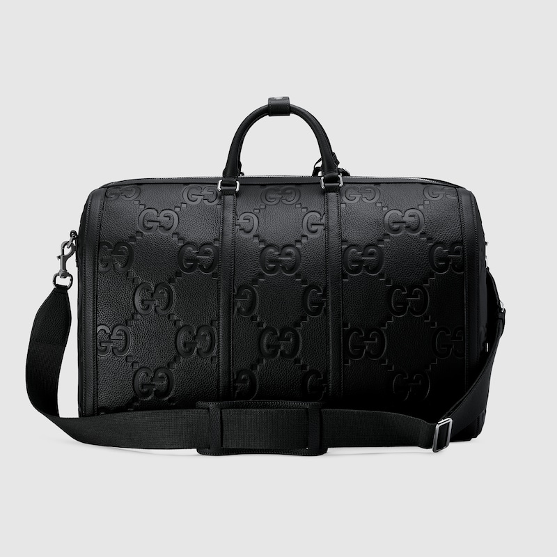 Jumbo GG large duffle bag in black leather GUCCI® Canada