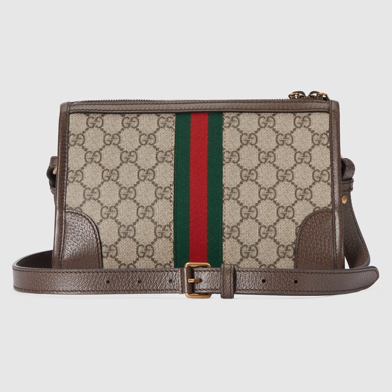 Ophidia系列GG邮差包 in米色和乌木色Supreme帆布 | GUCCI® UK