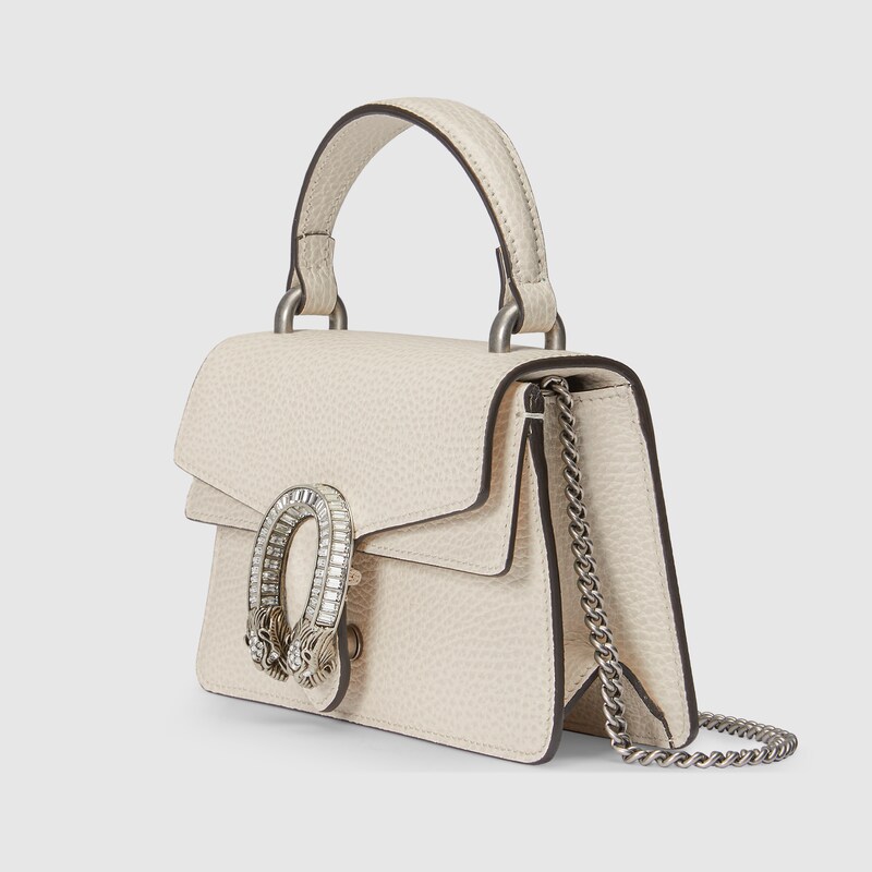 Dionysus mini top handle bag in white leather GUCCI® NL