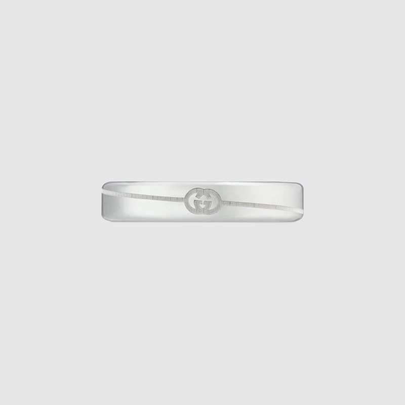 Diagonal Interlocking G thin ring