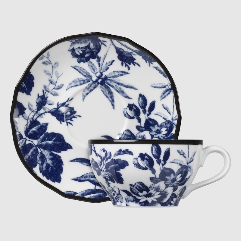 Gucci Herbarium Teacup And Saucer, Set Of Two