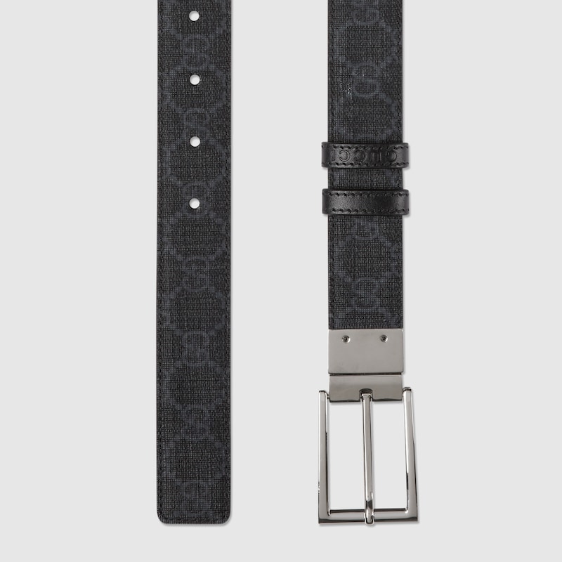 Reversible belt with rectangular buckle