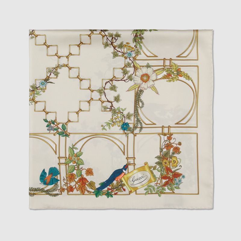 Gucci Printed Silk Twill Carré | Thumbnail 2 Gucci Printed Silk Twill Carré | Thumbnail 2