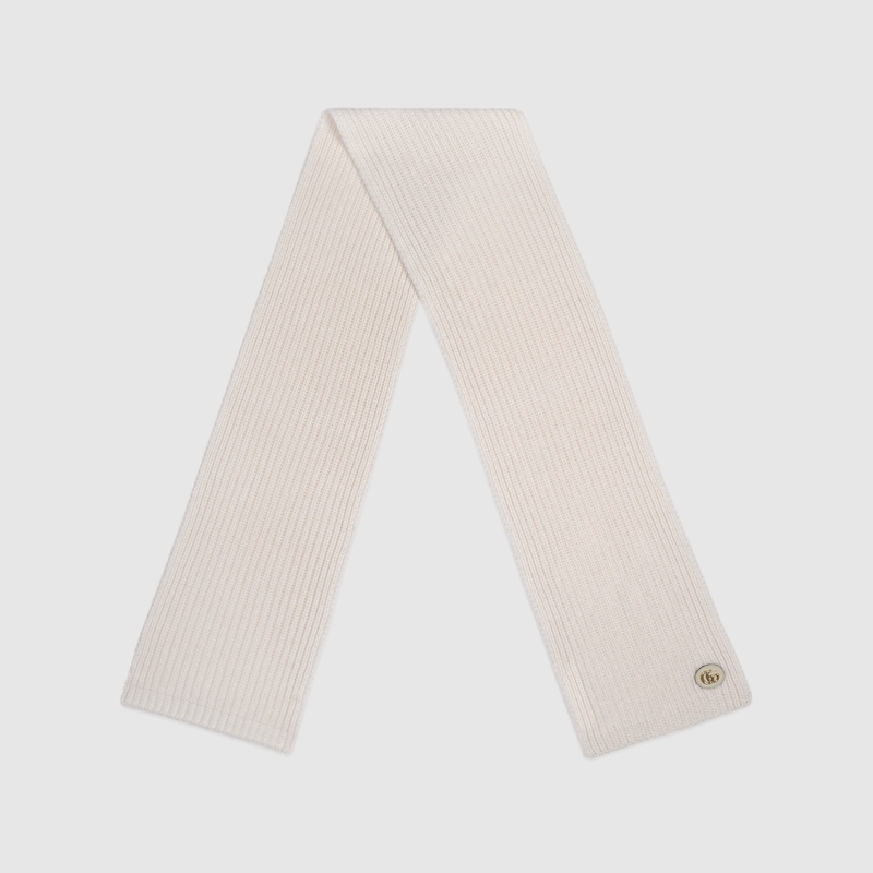 Gucci Wool Cashmere Scarf With Double G | Thumbnail 2