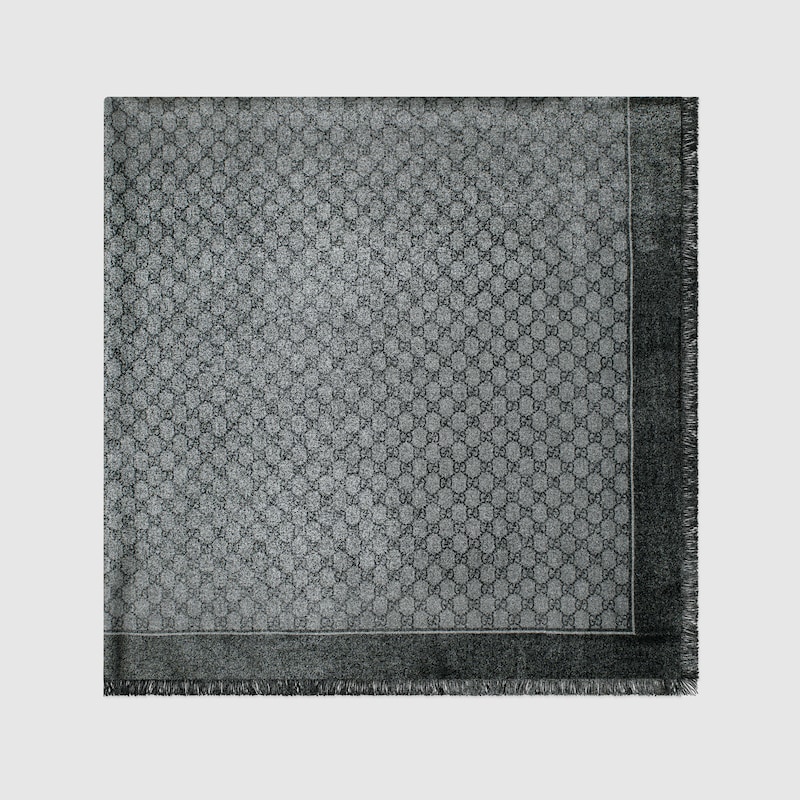 GG wool jacquard shawl