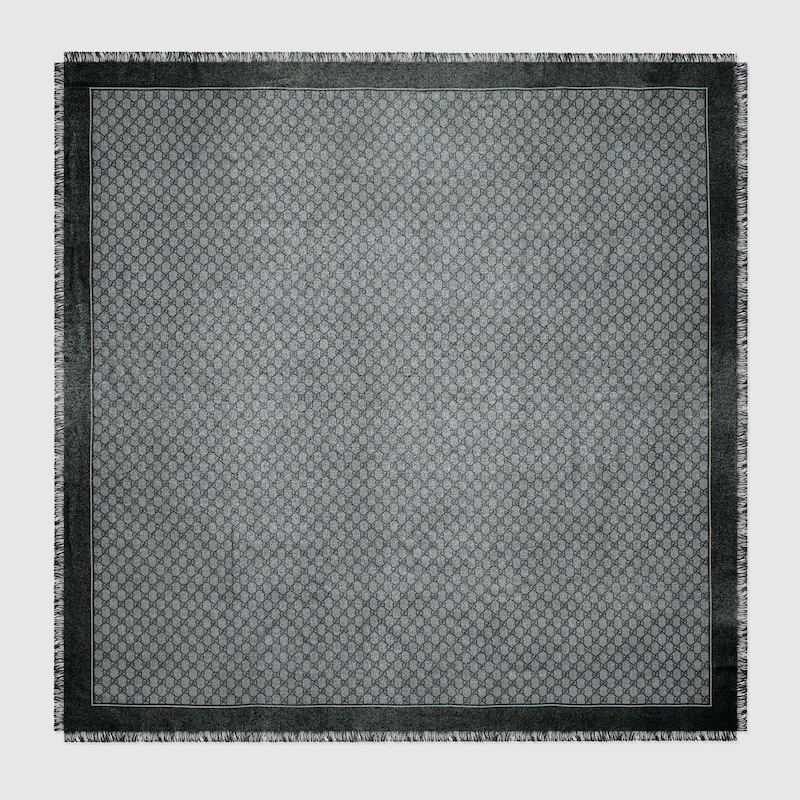 GG wool jacquard shawl