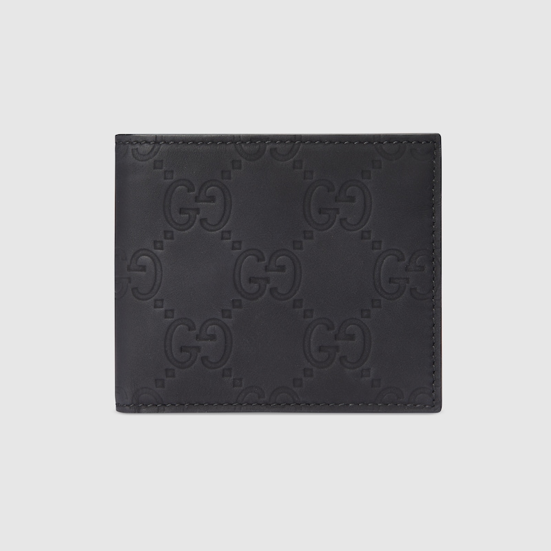 GG rubber-effect bi-fold wallet