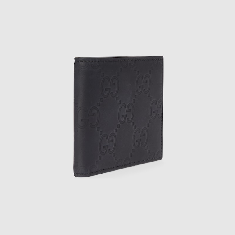 GG rubber-effect bi-fold wallet
