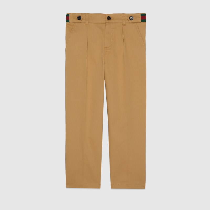 GUCCI STRETCH COTTON PANT WITH WEB