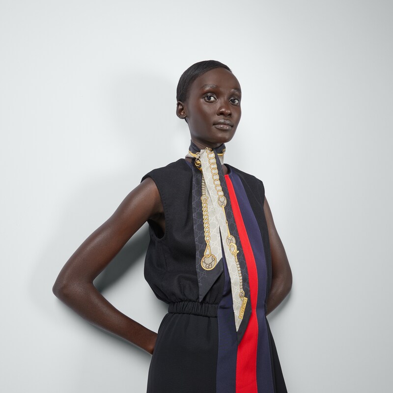 Gucci Printed Silk Twill Ribbon | Thumbnail 3 Gucci Printed Silk Twill Ribbon | Thumbnail 3