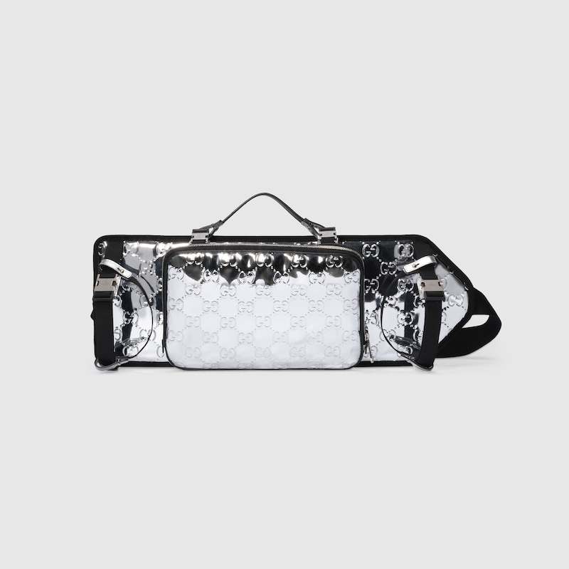 Gucci Gg Skateboard Holder In Silver