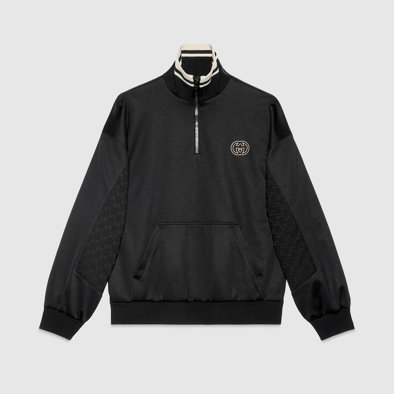 Technical jersey half zip jacket