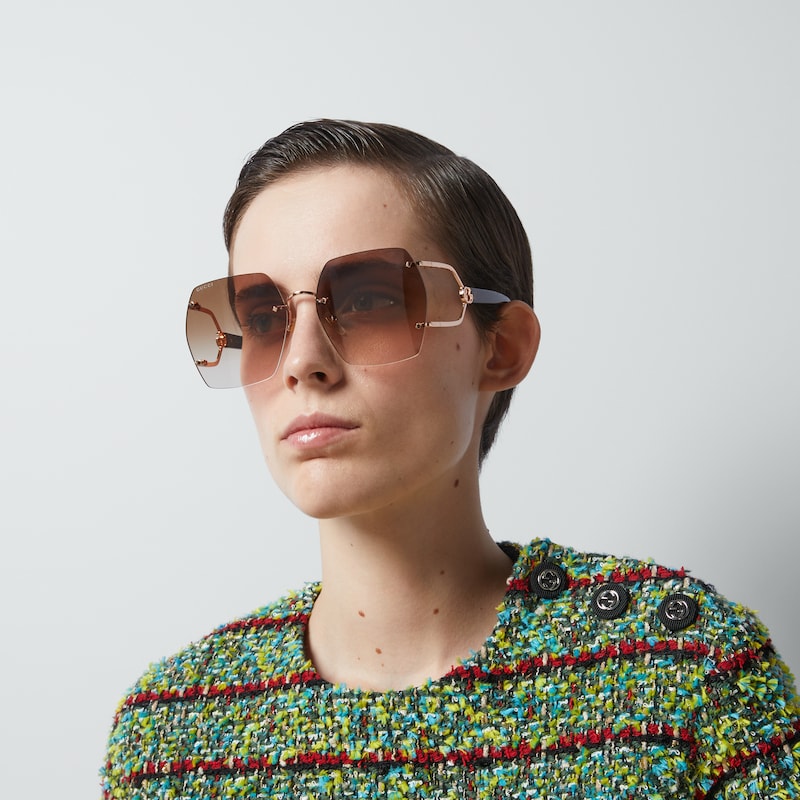 Gucci Geometric Frame Sunglasses | Thumbnail 3 Gucci Geometric Frame Sunglasses | Thumbnail 3