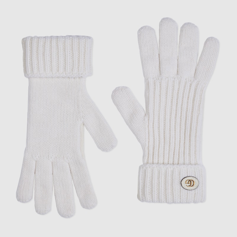 Wool Cashmere Gloves With Double G Wool Cashmere Gloves With Double G