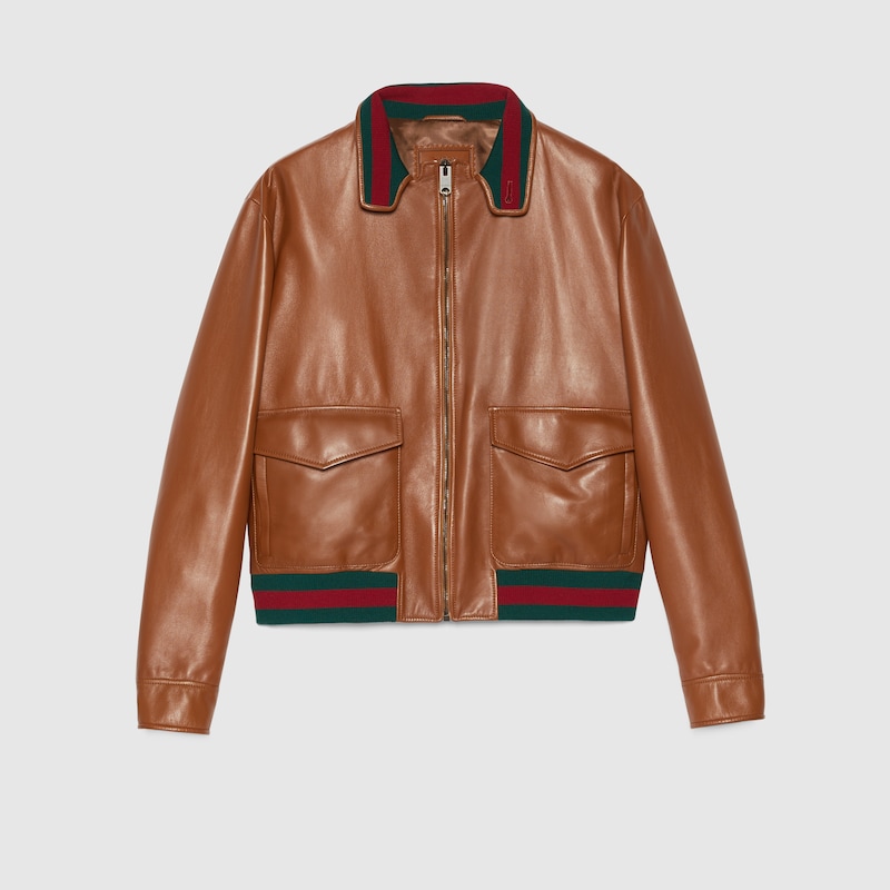 Gucci leather blazer on sale