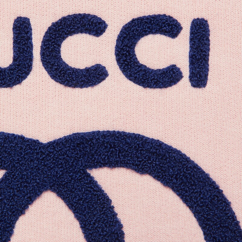Cotton jersey sweatshirt with embroidery in light pink GUCCI® NZ