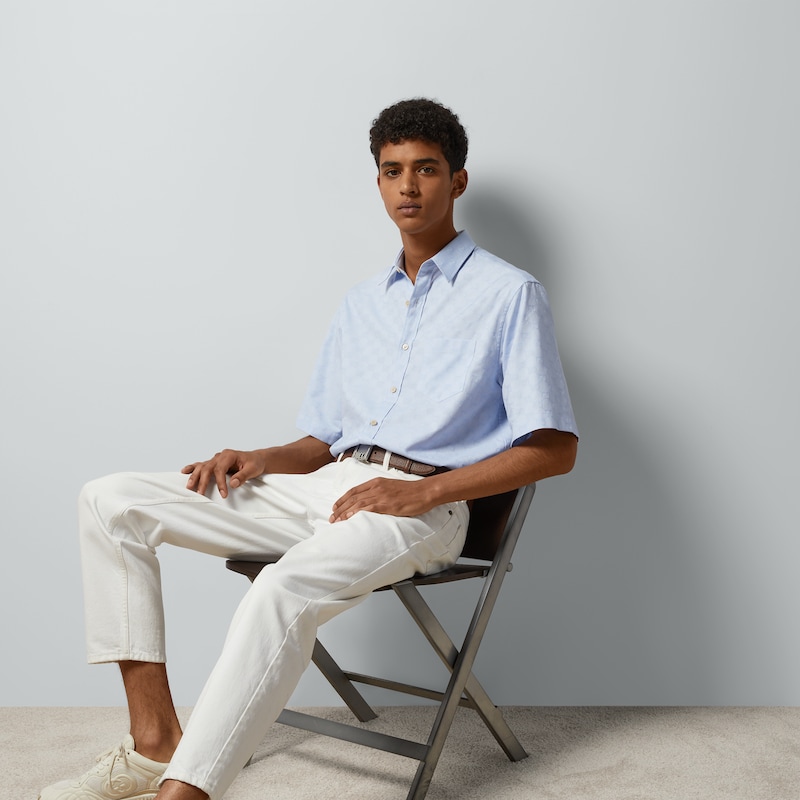 Gucci GG Supreme Oxford Cotton Shirt | Thumbnail 2 Gucci GG Supreme Oxford Cotton Shirt | Thumbnail 2