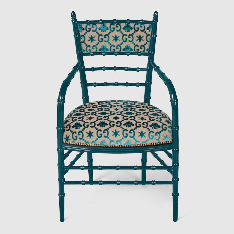 GUCCI GUCCI CHIAVARI GG BEES CHAIR WITH ARM REST