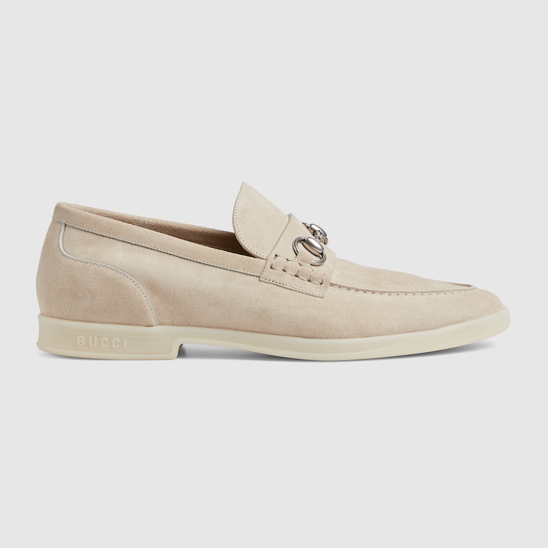 Shop Gucci Men's Loafer With Horsebit In Neutral