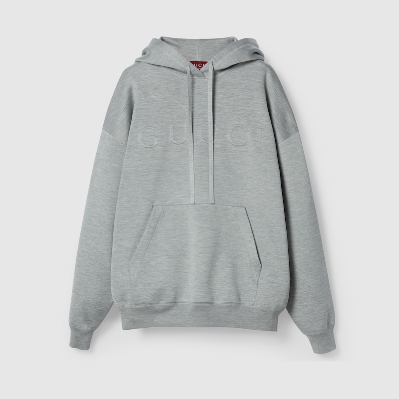 Gucci Kapuzenpullover Aus Extrafeinem Strick In Grey