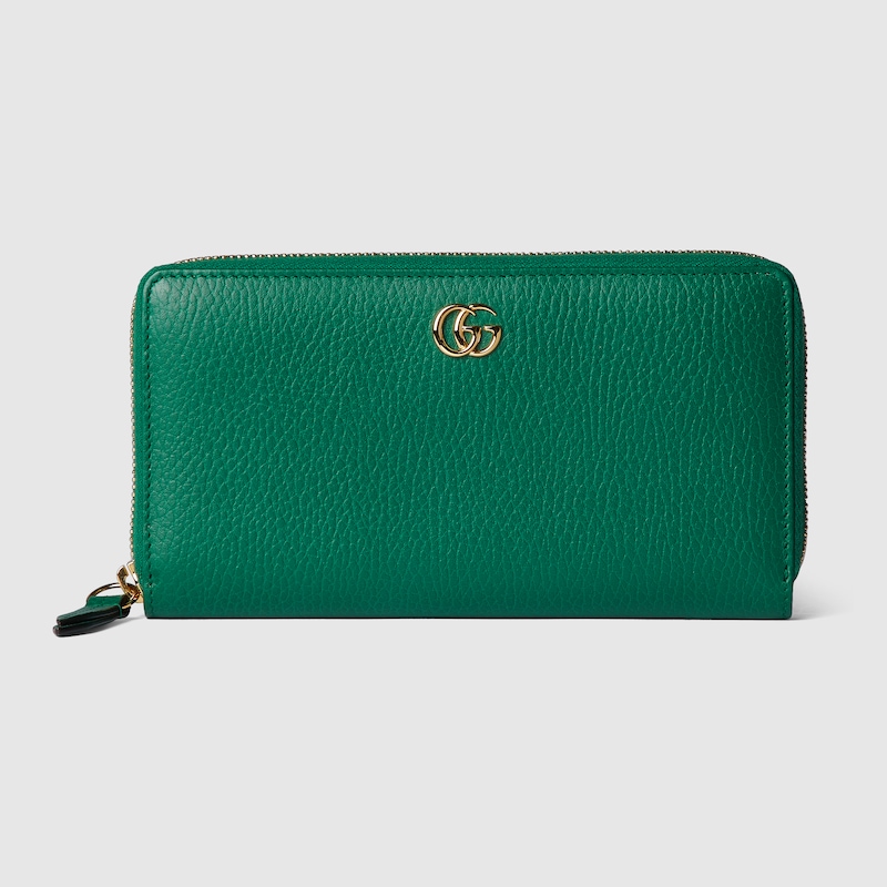 Gucci Gg Marmont Zip Around Wallet In Green