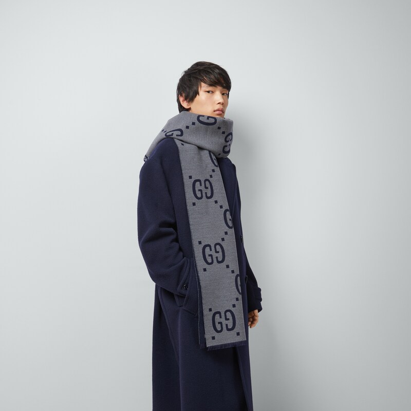 Gucci GG Jacquard Wool Silk Scarf | Thumbnail 3 Gucci GG Jacquard Wool Silk Scarf | Thumbnail 3