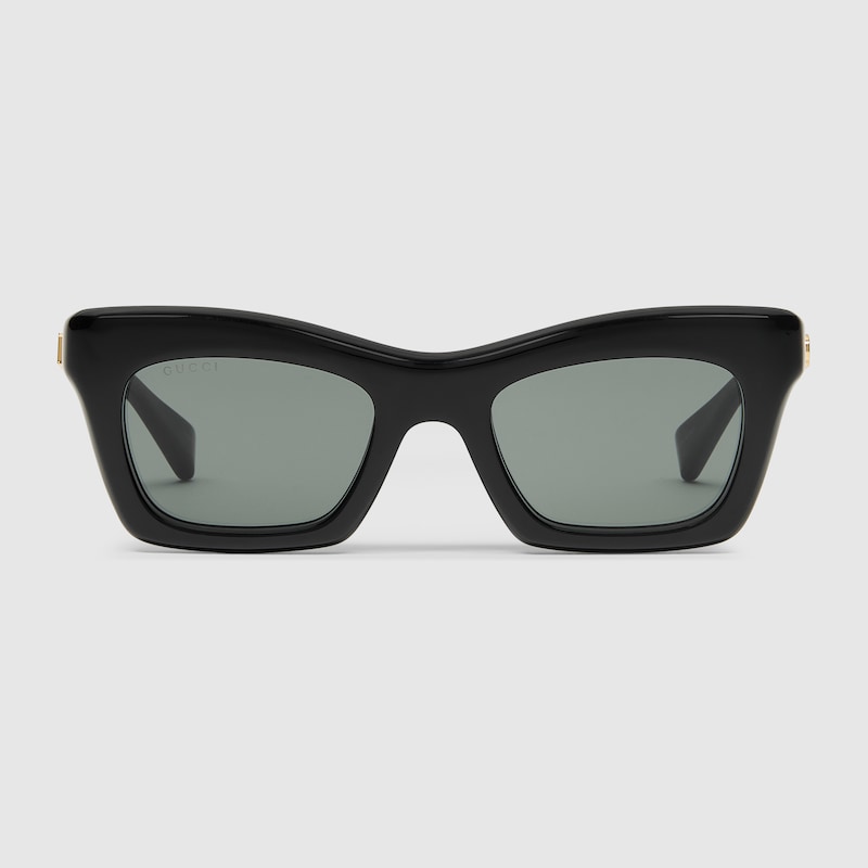 Gucci Rectangular Frame Sunglasses In Black