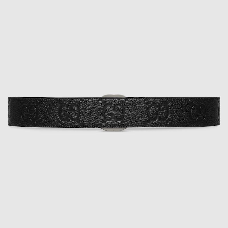 Wide belt with Interlocking G buckle
